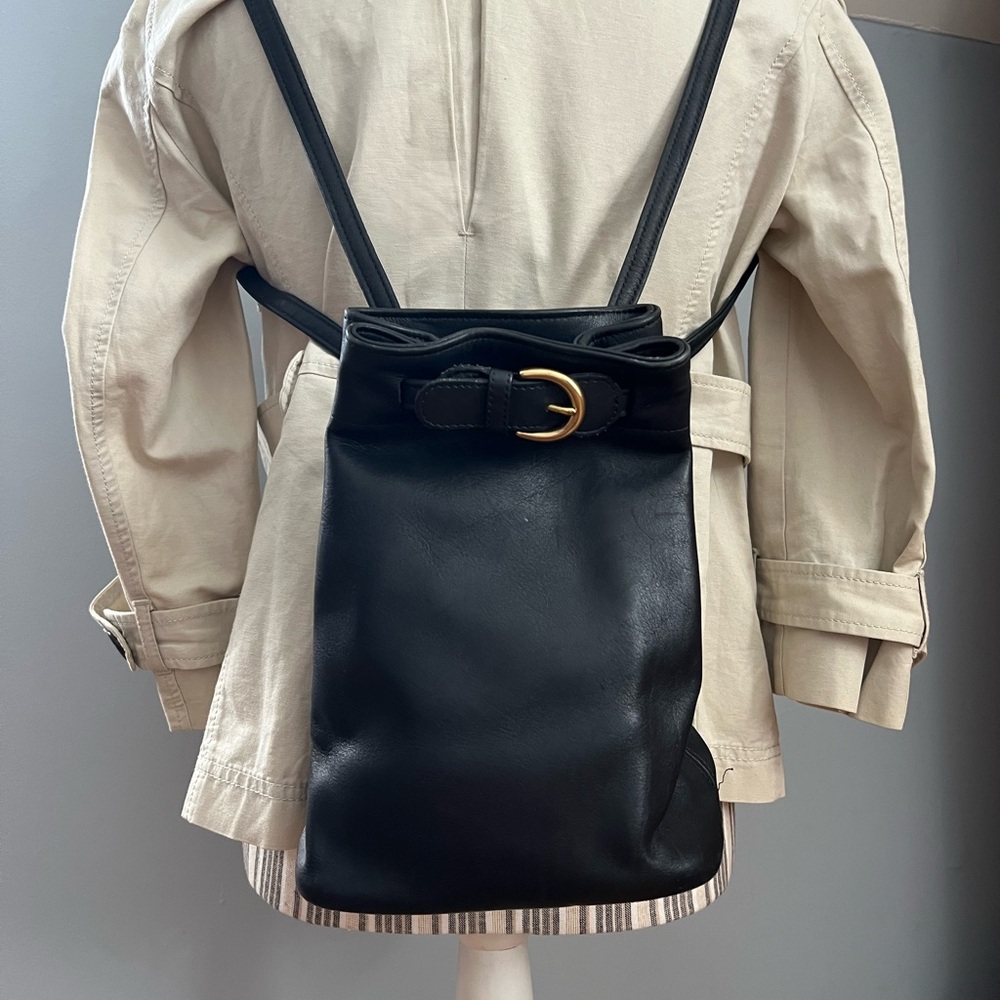 Vintage Coach Black Leather Backpack/Slingpack